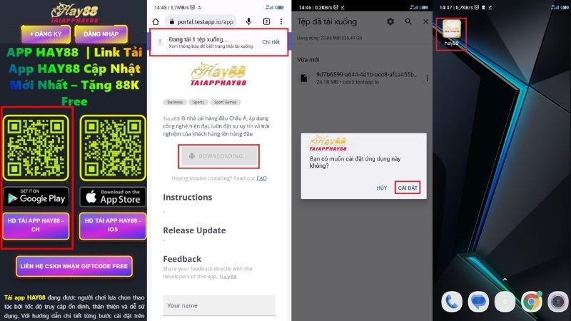 hướng dẫn tải app hay88 qua android